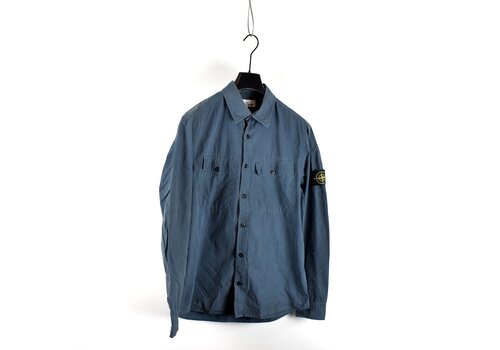 Stone Island Stone Island blue cotton long sleeve shirt L