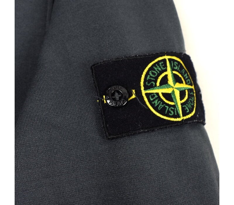 Stone Island grey fleece cotton lamy flock chest pocket crew neck sweatshirt XXL