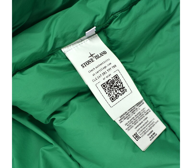 Stone Island green modified panama 6/3 nylon mix fabrics down-tc jacket L