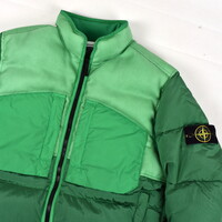 Stone Island green modified panama 6/3 nylon mix fabrics down-tc jacket L