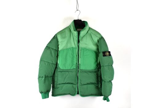 Stone Island Stone Island green modified panama 6/3 nylon mix fabrics down-tc jacket L