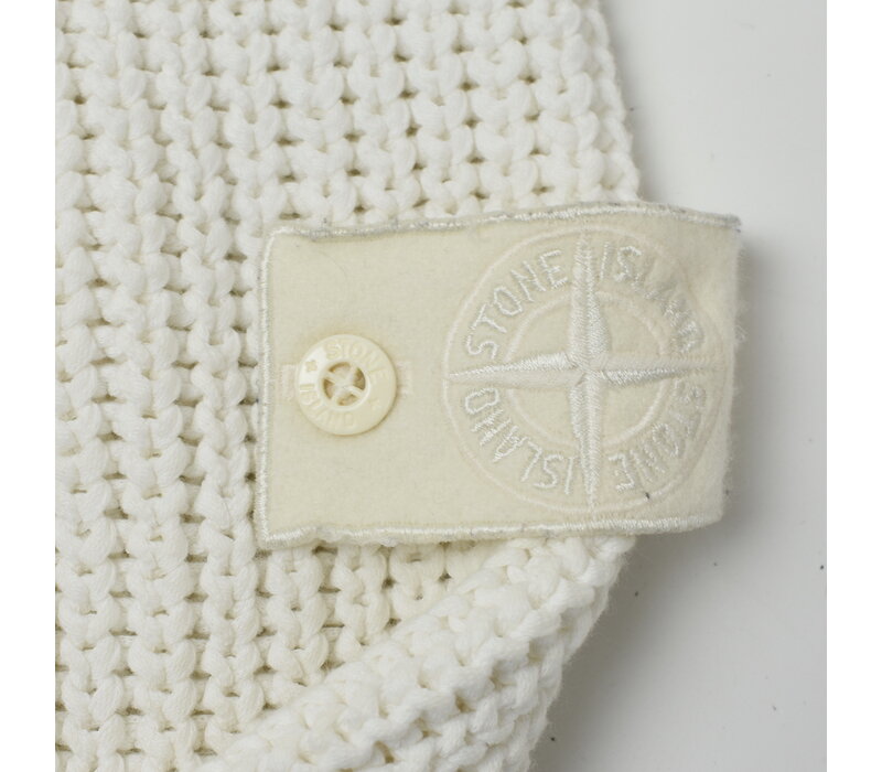 Stone Island white double breasted cotton ghost knit L