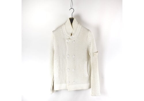 Stone Island Stone Island white double breasted cotton ghost knit L