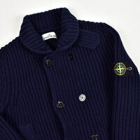 Stone Island navy double breasted wool knit M