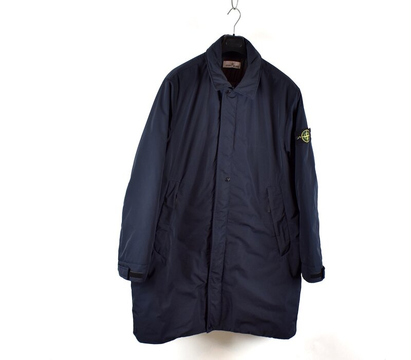 Stone Island navy micro twill primaloft lined trench coat XXL