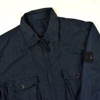 Stone Island navy ghost piece cotton nylon tela overshirt XL