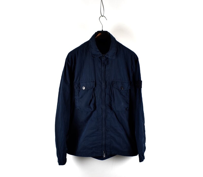 Stone Island navy ghost piece cotton nylon tela overshirt XL