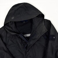 Stone Island navy ghost piece ventile hooded jacket L