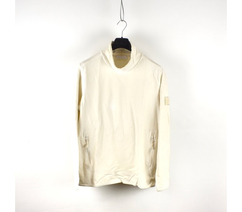 Stone Island white cotton ghost mock neck sweatshirt XL