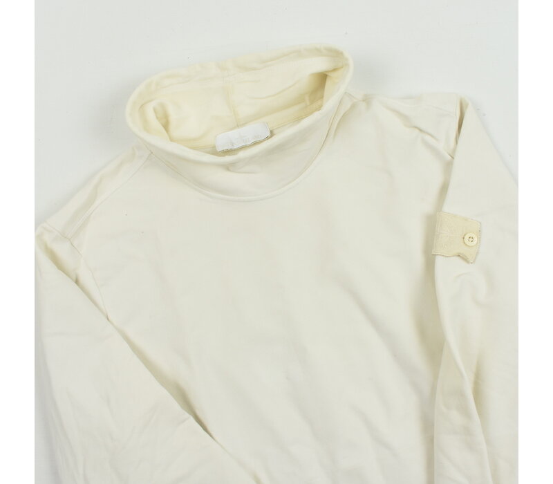 Stone Island white cotton ghost mock neck sweatshirt XL