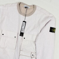 Stone Island off white tela placcata crew neck multi pocket sweatshirt XL