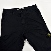 Stone Island black cotton re-t cargo trousers 33