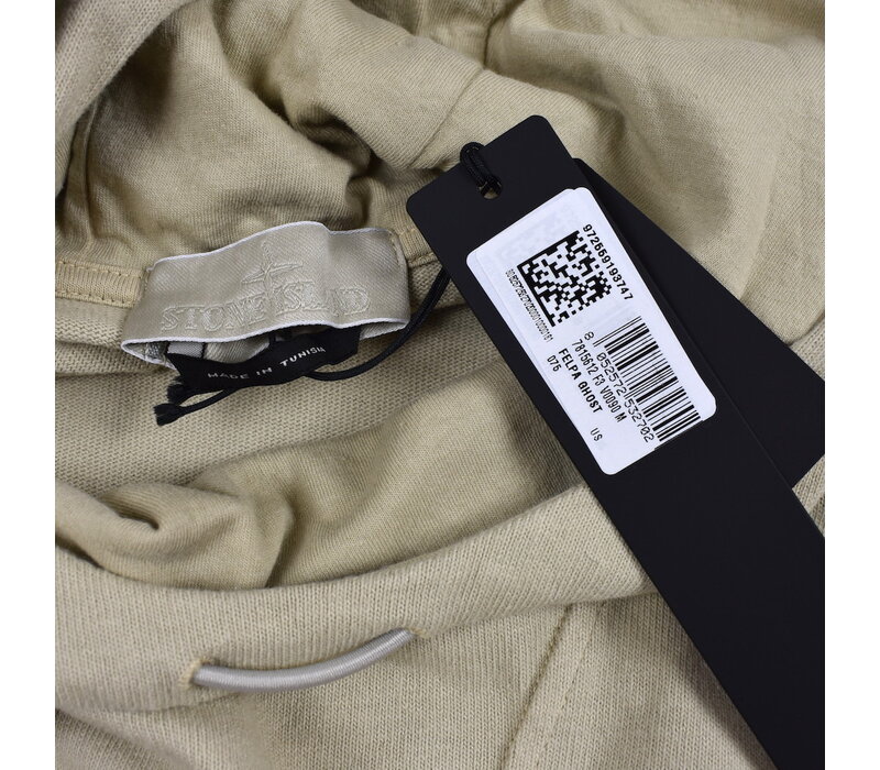 Stone Island beige cotton ghost balaclava hooded sweatshirt M