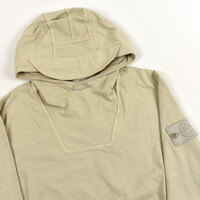 Stone Island beige cotton ghost balaclava hooded sweatshirt M