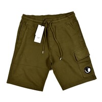 C.P. Company garment dyed light fleece lens pocket sweatshort Ivy green