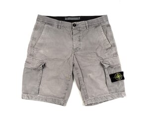 Stone Island grey cotton canvas tinto old sl bermuda cargo shorts