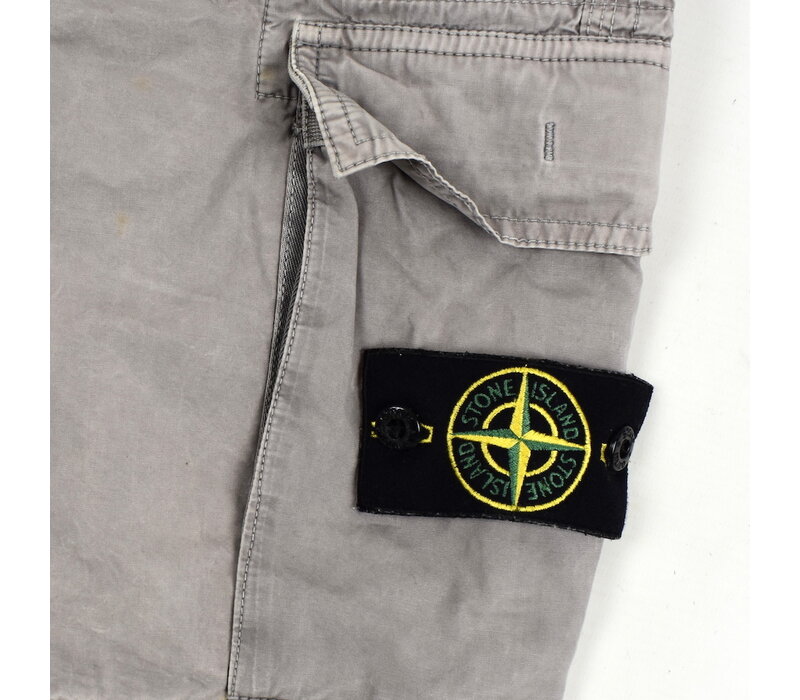 Stone Island grey cotton canvas tinto old sl bermuda cargo shorts 33