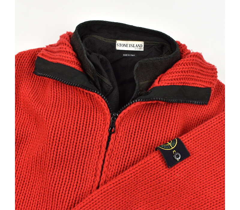 Stone Island red wool detachable liner presidents knit M