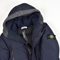 Stone Island junior navy micro reps hooded parka age 12
