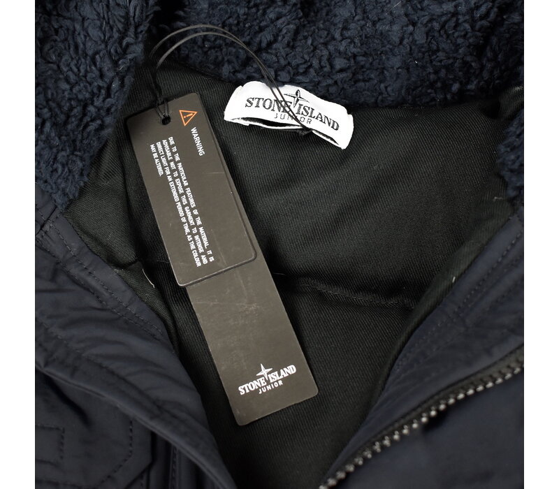 Stone Island junior navy micro reps hooded parka age 12