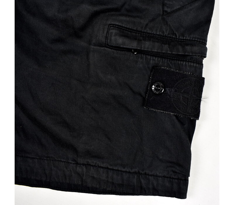 Stone Island black monochromatic ghost cotton cargo shorts 31
