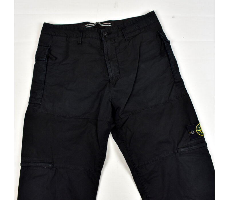 Stone Island black cotton cargo trousers 31