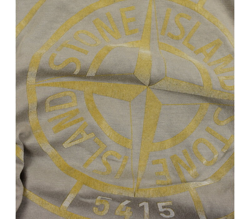 Stone Island brown compass logo t-shirt L