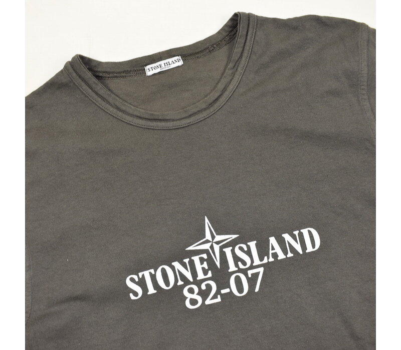 Stone Island grey 25 anni reflective 82-07 compass logo print t-shirt XL