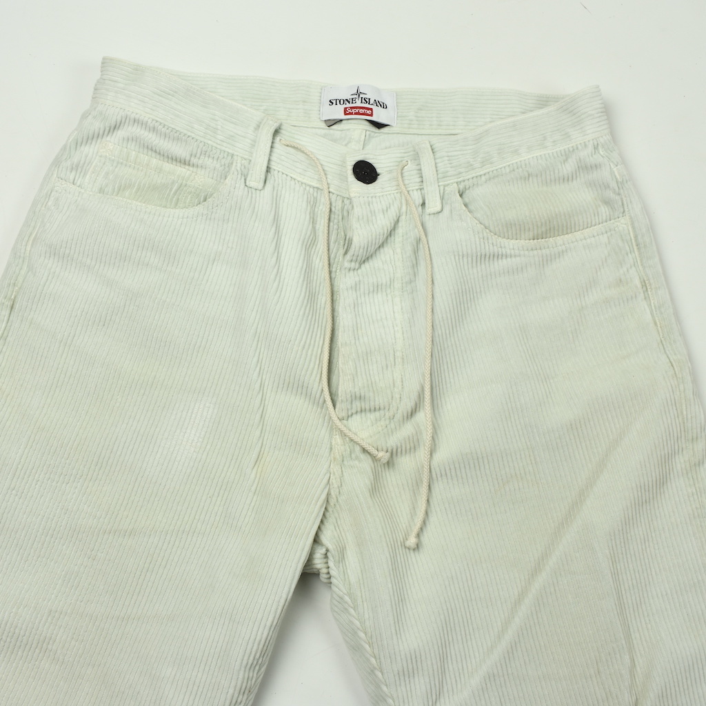 Stone Island X Supreme white cord pants 30 - Archivio85 Stone Island X Supreme white cord pants 30 - Archivio85
