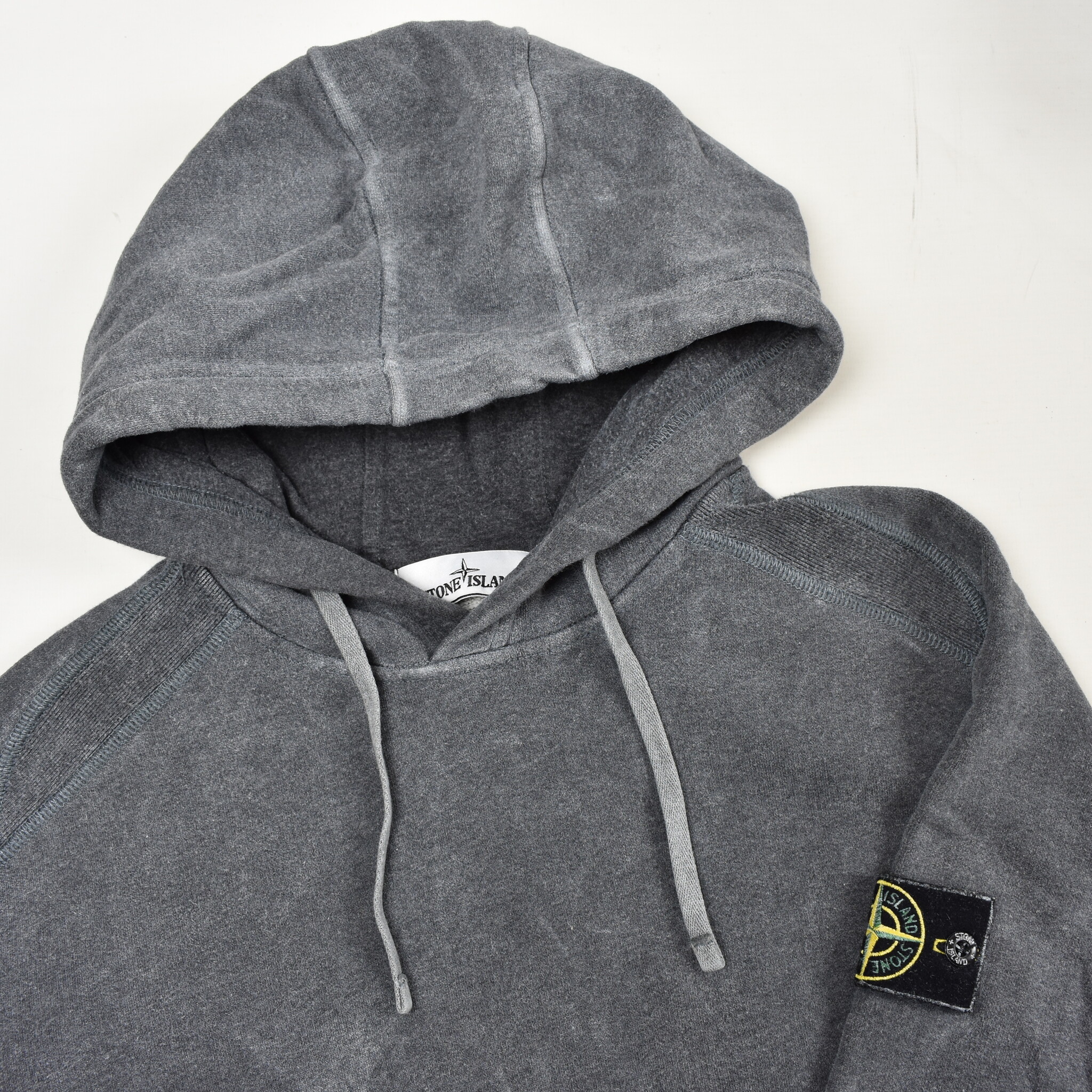 Stone Island Stone Island black frost colour corrosion treatment hooded  sweatshirt L