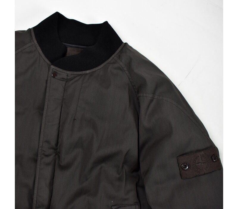Stone Island brown monochromatic ghost stretch wool nylon-tc down bomber jacket M