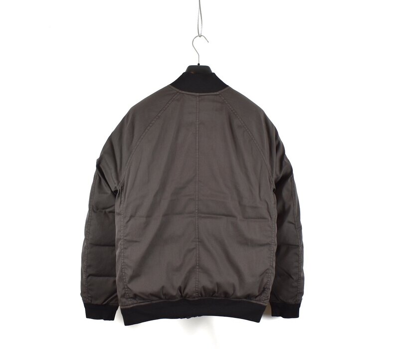 Stone Island brown monochromatic ghost stretch wool nylon-tc down bomber jacket M