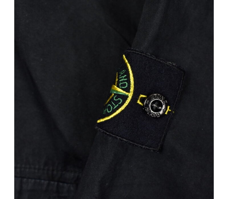 Stone Island black organic cotton brushed canvas overshirt M