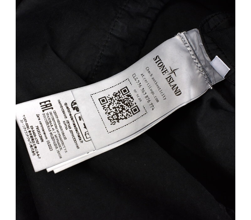 Stone Island black organic cotton brushed canvas overshirt M