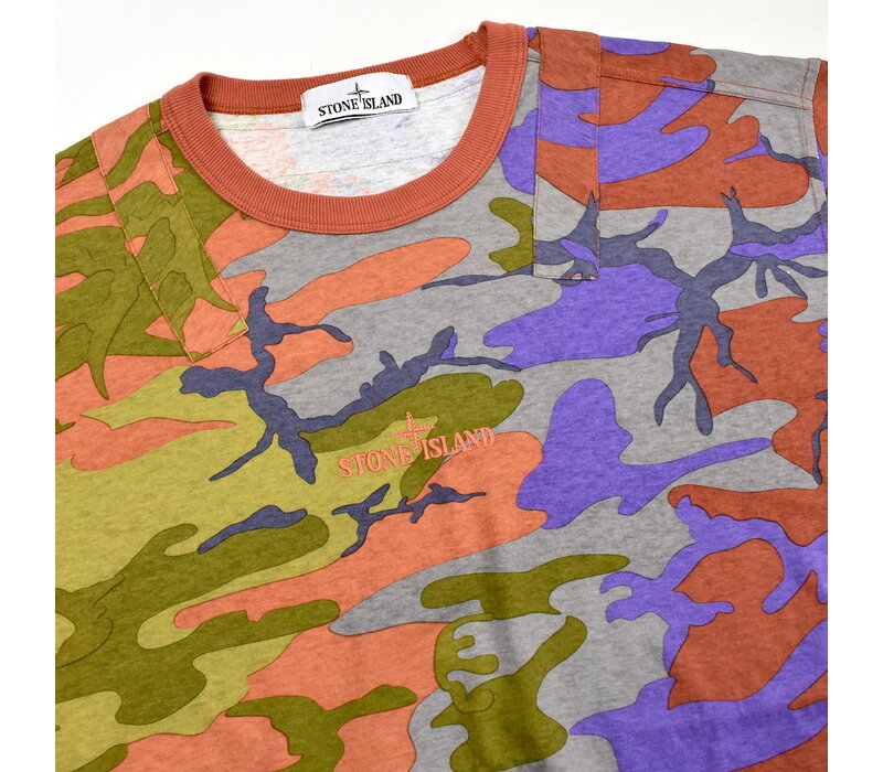 Stone Island heritage camo embroidered logo t-shirt M