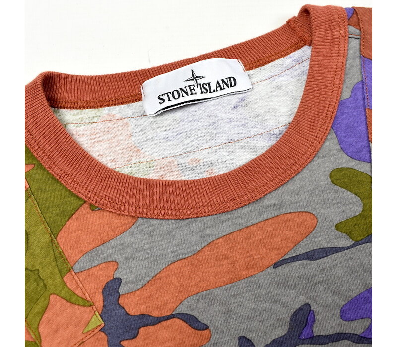 Stone Island heritage camo embroidered logo t-shirt M