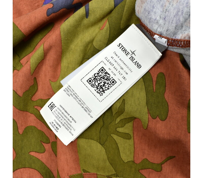 Stone Island heritage camo embroidered logo t-shirt M