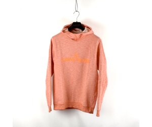 Stone Island peach spell out embroidered logo hooded sweatshirt M Archivio85