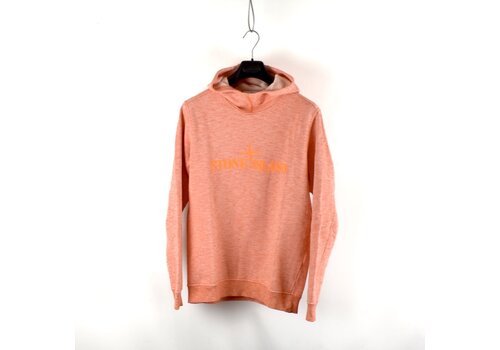 Stone Island Stone Island peach spell out embroidered logo hooded sweatshirt M