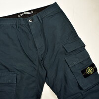 Stone Island navy cotton re cargo trousers 32