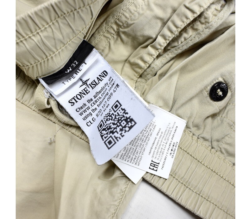 Stone Island beige cotton re-t cargo trousers 32