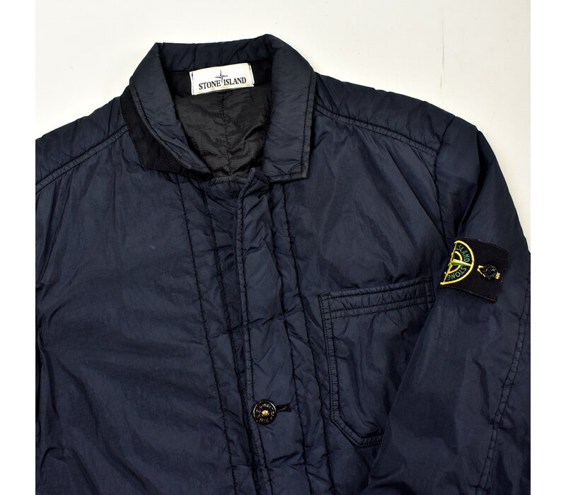 Stone Island navy gd crinkle reps padded blazer jacket M