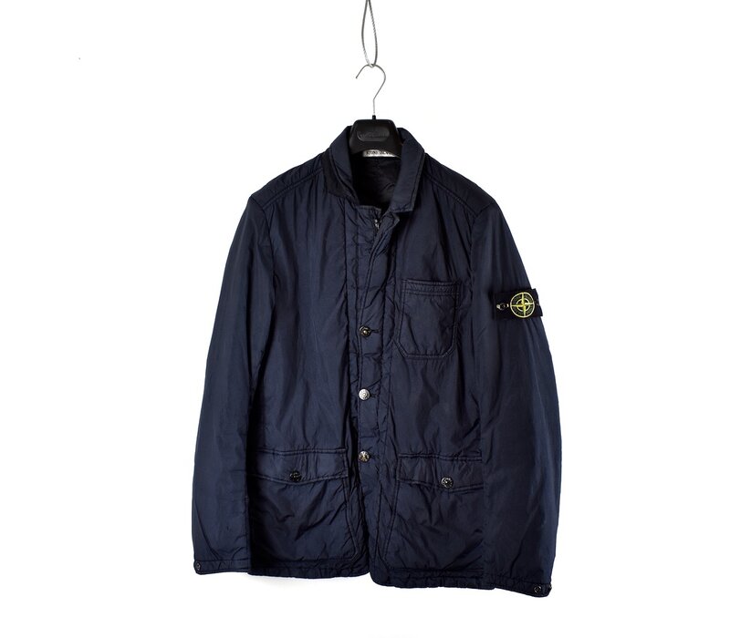 Stone Island navy gd crinkle reps padded blazer jacket M