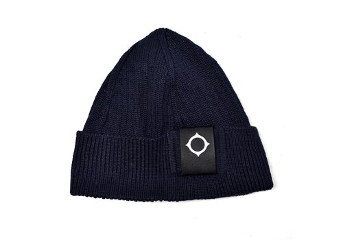 MA.STRUM MA.STRUM rib knit beanie hat Dark Navy