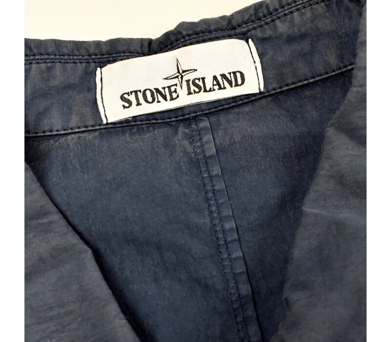 Stone Island navy garment dyed zip pocket cotton overshirt jacket XL