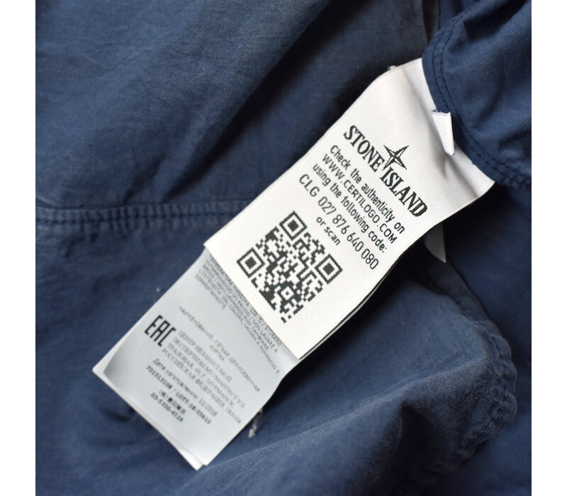 Stone Island navy garment dyed zip pocket cotton overshirt jacket XL