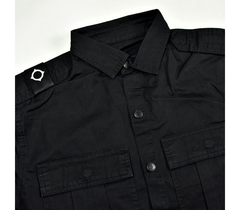 MA.STRUM pd patch pocket parade shirt Jet Black