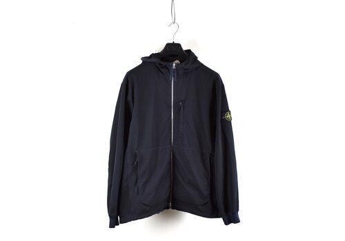Stone Island Stone Island navy recycled nylon soft shell hooded jacket XXL