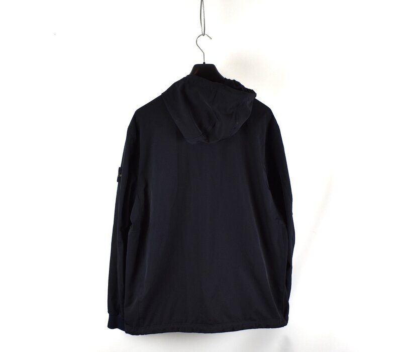 Stone Island navy recycled nylon soft shell hooded jacket XXL