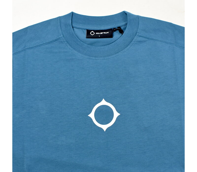 MA.STRUM compass print tee Storm Blue